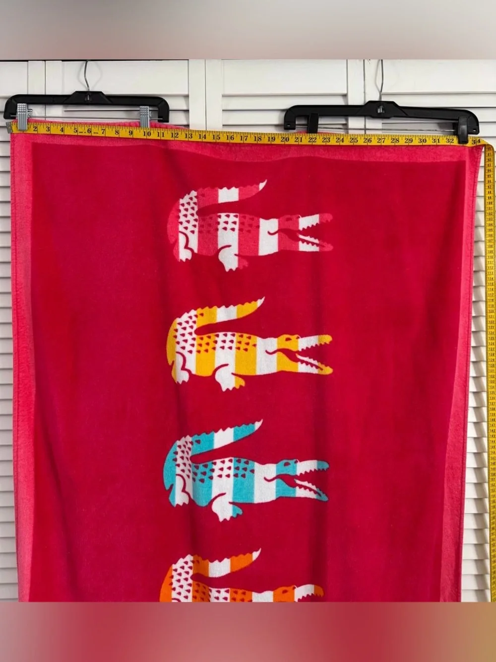 Lacoste Multi Color Beach Towel 7Crocodile Stripe Logo 34